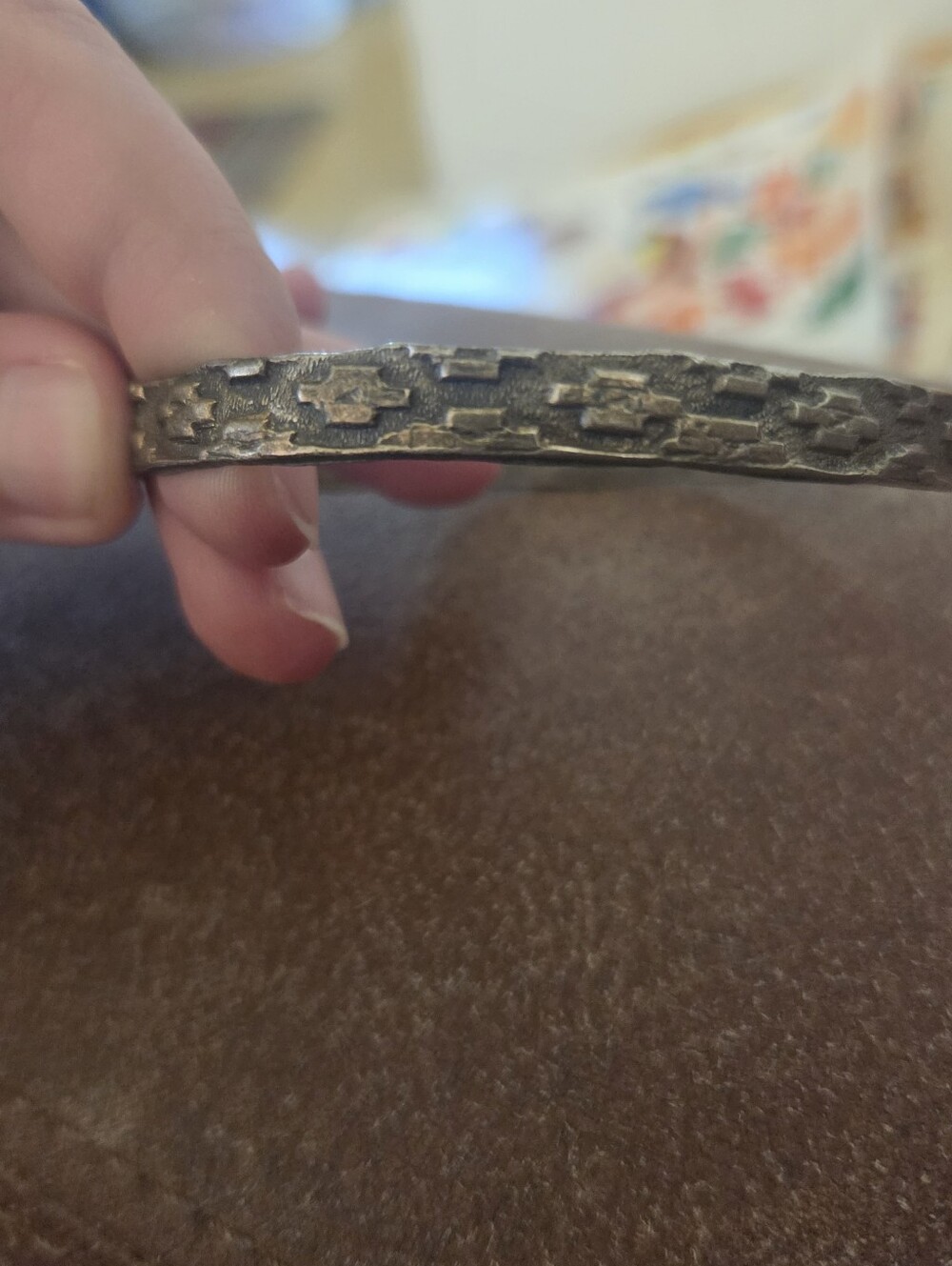 Vintage Taxco Mexico Sterling Silver 925 Bangle Bracelet Western 15.9g 3in